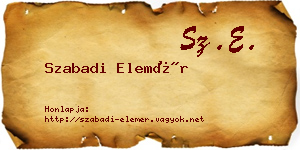 Szabadi Elemér névjegykártya